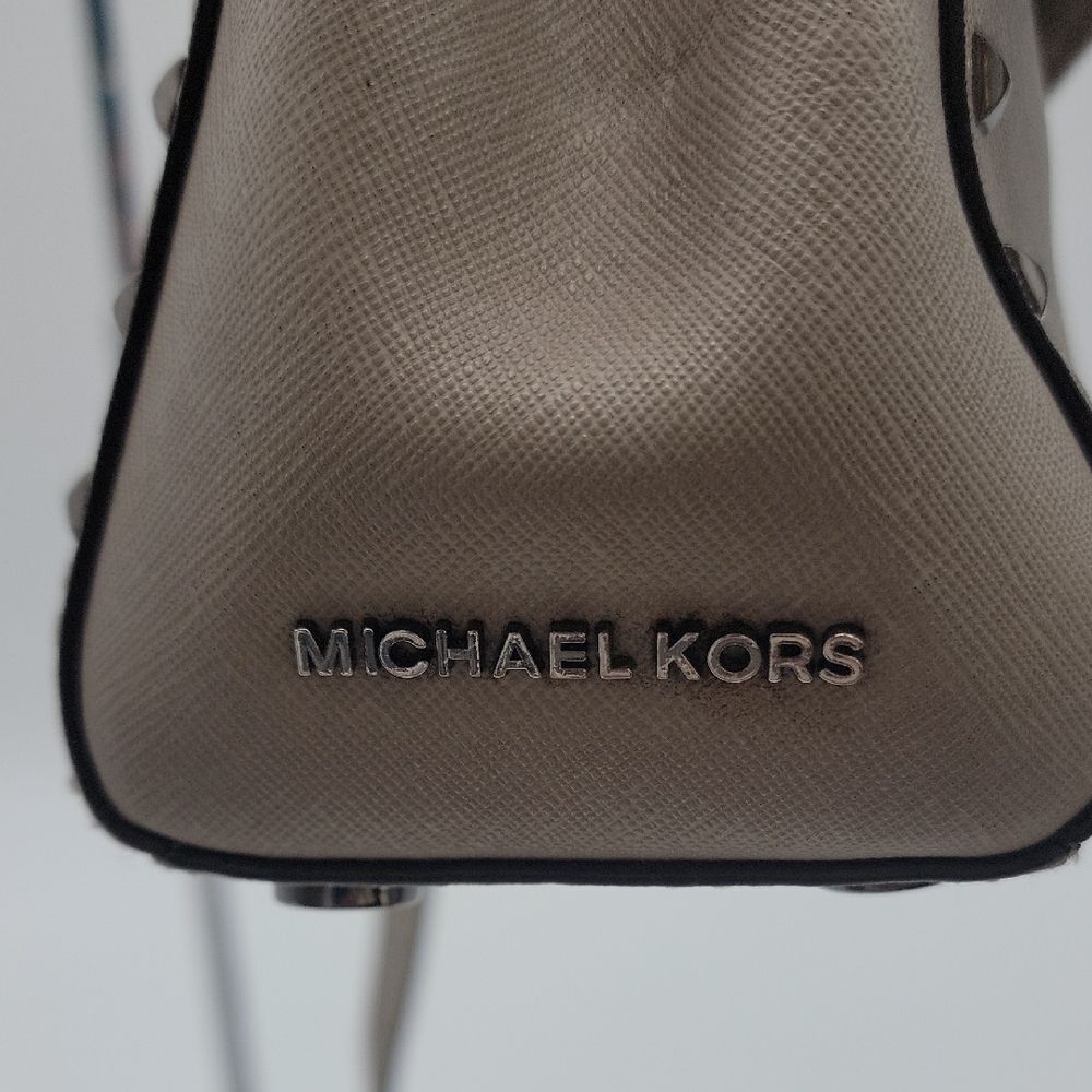 Michael Kors Taupe Studded Satchel - Picture 3 of 13